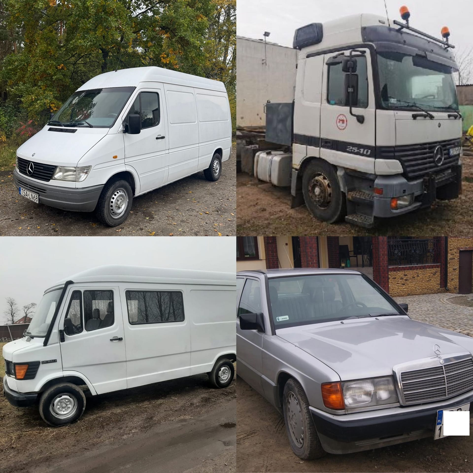 4 zdjęcia mercedesów