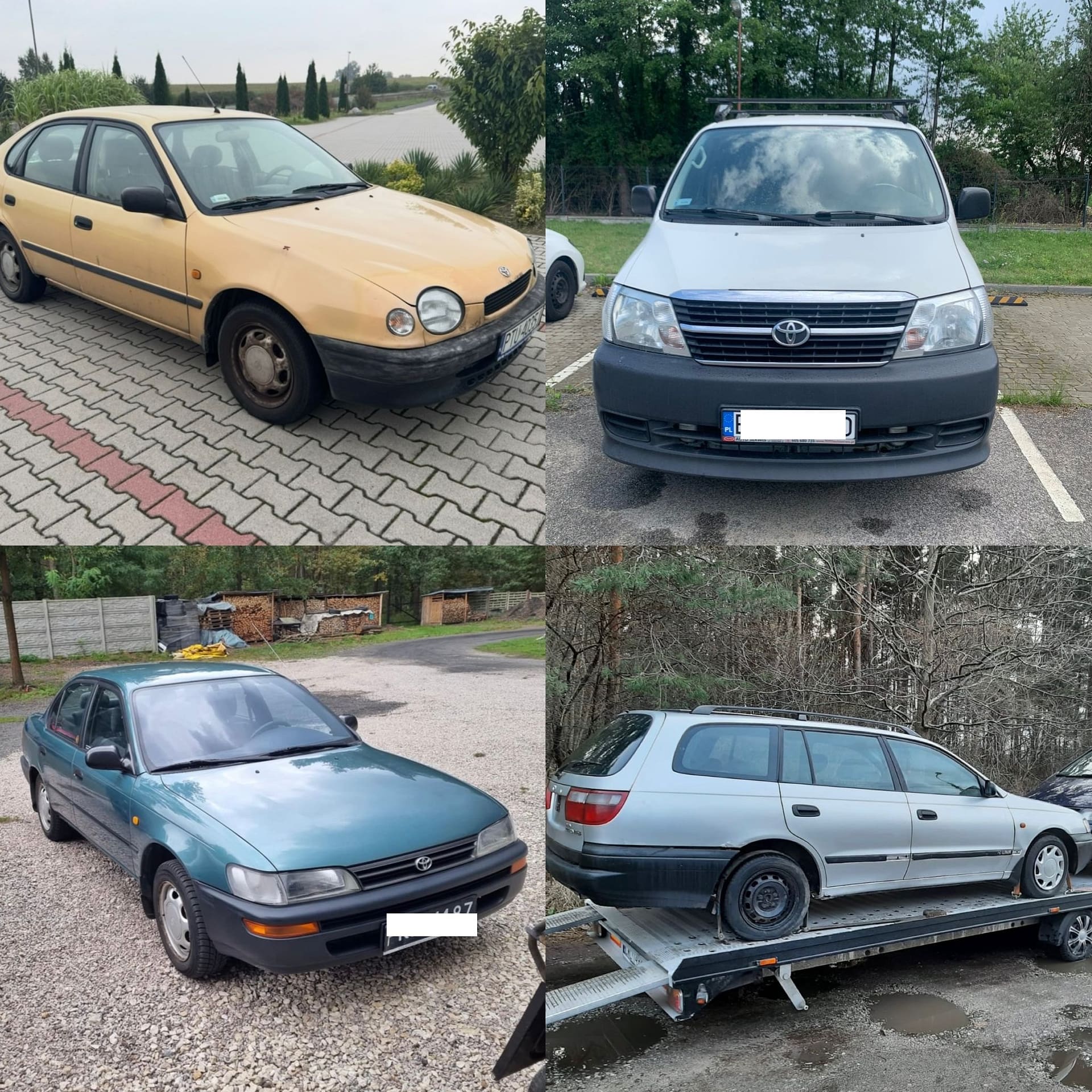 cztery zdjęcia toyota