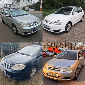 cztery zdjęcia samochodu marki toyota